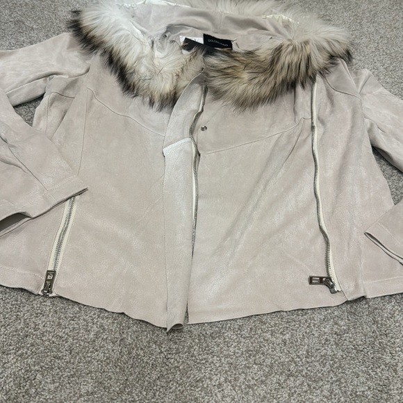 NWT Dolce Cabo Suede & Fur Jacket - Picture 2 of 4
